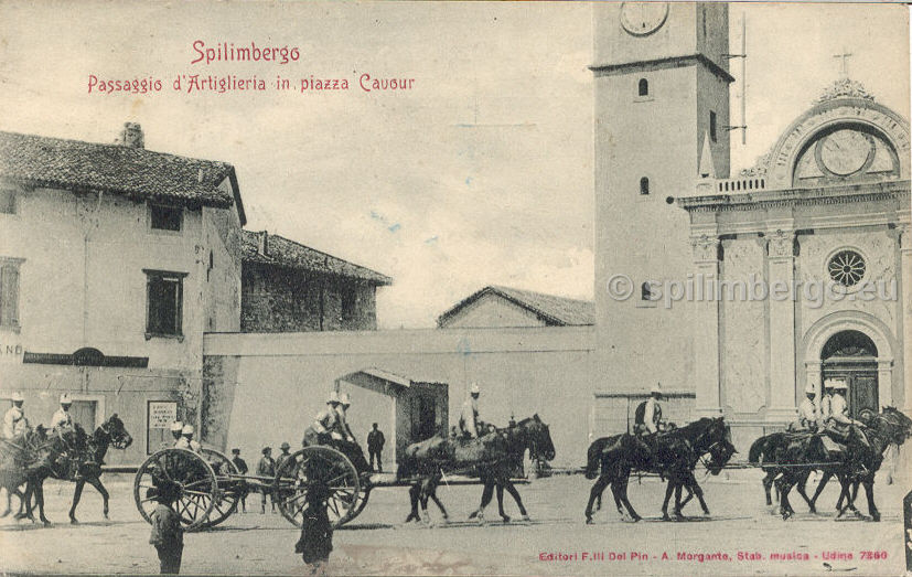 Spilimberg, Artiglieria in Piazza Cavour 1900