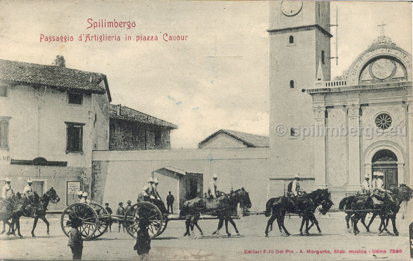 Spilimbergo, Artiglieria in Piazza Cavour 1900