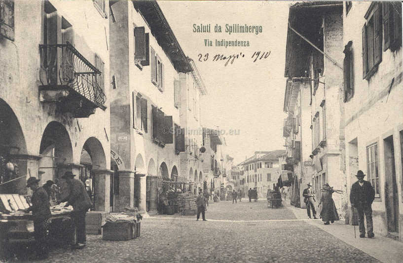 Spilimbergo, commercio in via Indipendenza 1910